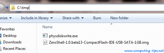 Zeroshell installation - c:\tmp